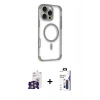 MARSİLYAN™- iPhone 16 Pro Max Kılıf Eksen Klasik Koleksiyonu - Siyah Bilvis 3X AR Hayalet Cam Ekran Koruyucu + Bilvis Titan Kamera Lens - GS