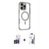 MARSİLYAN™- iPhone 16 Pro Max Kılıf Eksen Klasik Koleksiyonu - Siyah Bilvis 3X AR Hayalet Cam Ekran Koruyucu + Bilvis Titan Kamera Lens - SH