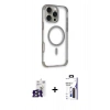 MARSİLYAN™- iPhone 16 Pro Max Kılıf Eksen Klasik Koleksiyonu - Siyah Bilvis 3X AR Hayalet Cam Ekran Koruyucu + Bilvis Titan Kamera Lens - TMGI