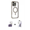 MARSİLYAN™- iPhone 16 Pro Max Kılıf Eksen Klasik Koleksiyonu - Siyah Bilvis 3X AR Hayalet Cam Ekran Koruyucu + Bilvis Titan Kamera Lens - GS