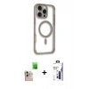 MARSİLYAN™- iPhone 16 Pro Max Kılıf Eksen Klasik Koleksiyonu - Siyah Bilvis 3X AR Hayalet Cam Ekran Koruyucu + Raze Metal Kamera Lens - NLGY