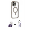 MARSİLYAN™- iPhone 16 Pro Max Kılıf Eksen Klasik Koleksiyonu - Siyah Bilvis 3X AR Hayalet Cam Ekran Koruyucu + Bilvis Titan Kamera Lens - SH
