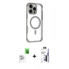 MARSİLYAN™- iPhone 16 Pro Max Kılıf Eksen Klasik Koleksiyonu - Siyah Bilvis 3X AR Hayalet Cam Ekran Koruyucu + Raze Metal Kamera Lens - BZ