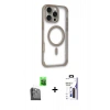 MARSİLYAN™- iPhone 16 Pro Max Kılıf Eksen Klasik Koleksiyonu - Siyah Bilvis 3X AR Hayalet Cam Ekran Koruyucu + Raze Metal Kamera Lens - SH