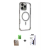 MARSİLYAN™- iPhone 16 Pro Max Kılıf Eksen Klasik Koleksiyonu - Siyah Bilvis 3X AR Hayalet Cam Ekran Koruyucu + Raze Metal Kamera Lens - CLTM