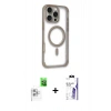 MARSİLYAN™- iPhone 16 Pro Max Kılıf Eksen Klasik Koleksiyonu - Siyah Bilvis 3X AR HD Cam Ekran Koruyucu + Raze Metal Kamera Lens - BZ
