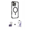MARSİLYAN™- iPhone 16 Pro Max Kılıf Eksen Klasik Koleksiyonu - Siyah Bilvis 3X AR HD Cam Ekran Koruyucu + Bilvis Titan Kamera Lens - TMGI