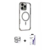 MARSİLYAN™- iPhone 16 Pro Max Kılıf Eksen Klasik Koleksiyonu - Siyah Bilvis 3X AR HD Cam Ekran Koruyucu + Pers Alüminyum Kamera Lens - GS