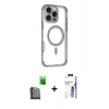 MARSİLYAN™- iPhone 16 Pro Max Kılıf Eksen Klasik Koleksiyonu - Siyah Bilvis 3X AR HD Cam Ekran Koruyucu + Raze Metal Kamera Lens - SH