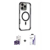 MARSİLYAN™- iPhone 16 Pro Max Kılıf Eksen Klasik Koleksiyonu - Siyah Bilvis 3X AR HD Cam Ekran Koruyucu + Bilvis Titan Kamera Lens - SH