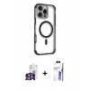 MARSİLYAN™- iPhone 16 Pro Max Kılıf Eksen Klasik Koleksiyonu - Siyah Bilvis 3X AR HD Cam Ekran Koruyucu + Bilvis Titan Kamera Lens - GS