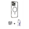 MARSİLYAN™- iPhone 16 Pro Max Kılıf Eksen Klasik Koleksiyonu - Siyah Bilvis 3X AR HD Cam Ekran Koruyucu + Pers Alüminyum Kamera Lens - GI