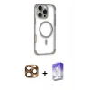 MARSİLYAN™- iPhone 16 Pro Max Kılıf Eksen Klasik Koleksiyonu - Siyah Bilvis 5in1 3D Magic Cam Ekran Koruyucu + Pers Alüminyum Kamera Lens - CLTM