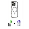 MARSİLYAN™- iPhone 16 Pro Max Kılıf Eksen Klasik Koleksiyonu - Siyah Bilvis 5in1 3D Magic Cam Ekran Koruyucu + Raze Metal Kamera Lens - SH