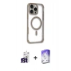 MARSİLYAN™- iPhone 16 Pro Max Kılıf Eksen Klasik Koleksiyonu - Siyah Bilvis 5in1 3D Magic Cam Ekran Koruyucu + Titanyum Gri Bilvis Titan Kamera Lens