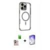 MARSİLYAN™- iPhone 16 Pro Max Kılıf Eksen Klasik Koleksiyonu - Siyah Bilvis 5in1 3D Magic Cam Ekran Koruyucu + Raze Metal Kamera Lens - NLGY
