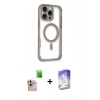 MARSİLYAN™- iPhone 16 Pro Max Kılıf Eksen Klasik Koleksiyonu - Siyah Bilvis 5in1 3D Magic Cam Ekran Koruyucu + Raze Metal Kamera Lens - NLGY