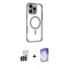 MARSİLYAN™- iPhone 16 Pro Max Kılıf Eksen Klasik Koleksiyonu - Siyah Bilvis 5in1 3D Magic Cam Ekran Koruyucu + Titanyum Gri Bilvis Titan Kamera Lens