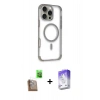 MARSİLYAN™- iPhone 16 Pro Max Kılıf Eksen Klasik Koleksiyonu - Siyah Bilvis 5in1 3D Magic Cam Ekran Koruyucu + Çöl Titanyum Raze Metal Kamera Lens