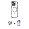 MARSİLYAN™- iPhone 16 Pro Max Kılıf Eksen Klasik Koleksiyonu - Siyah Bilvis 5in1 3D Magic Cam Ekran Koruyucu + Pers Alüminyum Kamera Lens - GS