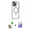 MARSİLYAN™- iPhone 16 Pro Max Kılıf Eksen Klasik Koleksiyonu - Siyah Bilvis 5in1 5D Magic Hayalet Cam Ekran Koruyucu + Raze Metal Kamera Lens - CLTM