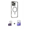 MARSİLYAN™- iPhone 16 Pro Max Kılıf Eksen Klasik Koleksiyonu - Siyah Bilvis 5in1 5D Magic Hayalet Cam Ekran Koruyucu + Bilvis Titan Kamera Lens - GS