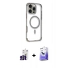 MARSİLYAN™- iPhone 16 Pro Max Kılıf Eksen Klasik Koleksiyonu - Siyah Bilvis 5in1 5D Magic Hayalet Cam Ekran Koruyucu + Bilvis Titan Kamera Lens - TMGI
