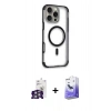 MARSİLYAN™- iPhone 16 Pro Max Kılıf Eksen Klasik Koleksiyonu - Siyah Bilvis 5in1 5D Magic Hayalet Cam Ekran Koruyucu + Bilvis Titan Kamera Lens - GS
