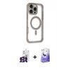 MARSİLYAN™- iPhone 16 Pro Max Kılıf Eksen Klasik Koleksiyonu - Siyah Bilvis 5in1 5D Magic Hayalet Cam Ekran Koruyucu + Bilvis Titan Kamera Lens - GS