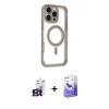 MARSİLYAN™- iPhone 16 Pro Max Kılıf Eksen Klasik Koleksiyonu - Siyah Bilvis 5in1 5D Magic Hayalet Cam Ekran Koruyucu + Bilvis Titan Kamera Lens - TMGI