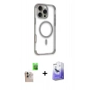 MARSİLYAN™- iPhone 16 Pro Max Kılıf Eksen Klasik Koleksiyonu - Siyah Bilvis 5in1 5D Magic Hayalet Cam Ekran Koruyucu + Raze Metal Kamera Lens - NLGY