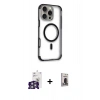 MARSİLYAN™- iPhone 16 Pro Max Kılıf Eksen Klasik Koleksiyonu - Siyah Bilvis Hayalet Cam Ekran Koruyucu + Bilvis Titan Kamera Lens - GS