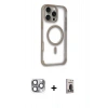 MARSİLYAN™- iPhone 16 Pro Max Kılıf Eksen Klasik Koleksiyonu - Siyah Bilvis Hayalet Cam Ekran Koruyucu + Pers Alüminyum Kamera Lens - GI