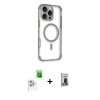 MARSİLYAN™- iPhone 16 Pro Max Kılıf Eksen Klasik Koleksiyonu - Siyah Bilvis Hayalet Cam Ekran Koruyucu + Raze Metal Kamera Lens - BZ
