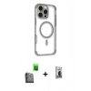 MARSİLYAN™- iPhone 16 Pro Max Kılıf Eksen Klasik Koleksiyonu - Siyah Bilvis Hayalet Cam Ekran Koruyucu + Siyah Raze Metal Kamera Lens