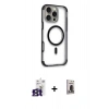 MARSİLYAN™- iPhone 16 Pro Max Kılıf Eksen Klasik Koleksiyonu - Siyah Bilvis Hayalet Cam Ekran Koruyucu + Bilvis Titan Kamera Lens - TMGI