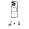 MARSİLYAN™- iPhone 16 Pro Max Kılıf Eksen Klasik Koleksiyonu - Siyah Bilvis Hayalet Cam Ekran Koruyucu + Bilvis Titan Kamera Lens - TMGI