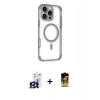 MARSİLYAN™- iPhone 16 Pro Max Kılıf Eksen Klasik Koleksiyonu - Siyah Buffer Cam Ekran Koruyucu + Bilvis Titan Kamera Lens - TMGI