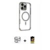 MARSİLYAN™- iPhone 16 Pro Max Kılıf Eksen Klasik Koleksiyonu - Siyah Buffer Cam Ekran Koruyucu + Pers Alüminyum Kamera Lens - GS