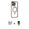 MARSİLYAN™- iPhone 16 Pro Max Kılıf Eksen Klasik Koleksiyonu - Siyah Buffer Cam Ekran Koruyucu + Pers Alüminyum Kamera Lens - GS