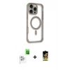 MARSİLYAN™- iPhone 16 Pro Max Kılıf Eksen Klasik Koleksiyonu - Siyah Buffer Cam Ekran Koruyucu + Raze Metal Kamera Lens - BZ