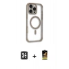 MARSİLYAN™- iPhone 16 Pro Max Kılıf Eksen Klasik Koleksiyonu - Siyah Buffer Cam Ekran Koruyucu + PVD Metal Kamera Lens - SH
