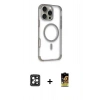 MARSİLYAN™- iPhone 16 Pro Max Kılıf Eksen Klasik Koleksiyonu - Siyah Buffer Cam Ekran Koruyucu + PVD Metal Kamera Lens - SH