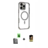 MARSİLYAN™- iPhone 16 Pro Max Kılıf Eksen Klasik Koleksiyonu - Siyah Buffer Cam Ekran Koruyucu + Siyah Raze Metal Kamera Lens
