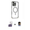 MARSİLYAN™- iPhone 16 Pro Max Kılıf Eksen Klasik Koleksiyonu - Siyah Buffer Hayalet Cam Ekran Koruyucu + Bilvis Titan Kamera Lens - GS