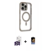 MARSİLYAN™- iPhone 16 Pro Max Kılıf Eksen Klasik Koleksiyonu - Siyah Buffer Hayalet Cam Ekran Koruyucu + Bilvis Titan Kamera Lens - GS