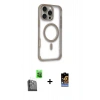 MARSİLYAN™- iPhone 16 Pro Max Kılıf Eksen Klasik Koleksiyonu - Siyah Buffer Hayalet Cam Ekran Koruyucu + Raze Metal Kamera Lens - SH