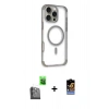 MARSİLYAN™- iPhone 16 Pro Max Kılıf Eksen Klasik Koleksiyonu - Siyah Buffer Hayalet Cam Ekran Koruyucu + Raze Metal Kamera Lens - SH
