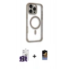 MARSİLYAN™- iPhone 16 Pro Max Kılıf Eksen Klasik Koleksiyonu - Siyah Buffer Hayalet Cam Ekran Koruyucu + Bilvis Titan Kamera Lens - SH