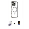 MARSİLYAN™- iPhone 16 Pro Max Kılıf Eksen Klasik Koleksiyonu - Siyah Buffer Hayalet Cam Ekran Koruyucu + Bilvis Titan Kamera Lens - TMGI